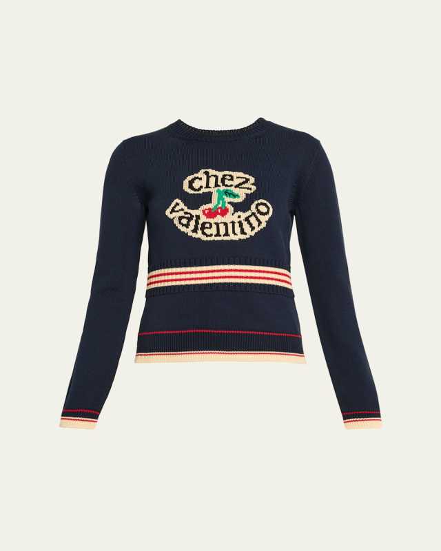 Chez Valentino Cherry Long-Sleeve Sweater